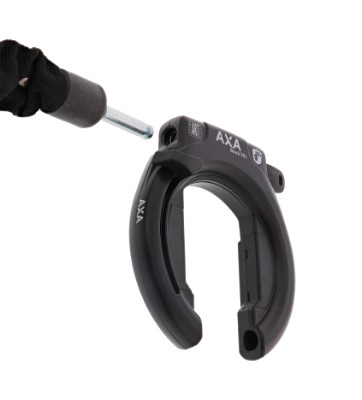 Batterilåse sæt AXA Solid Plus m.PLUG-IN mulighed. Bosch Gen. 2, til stel. Inkl. 2 nøgler. Anti-borecylinder & hærdet stålbøjle E-bike